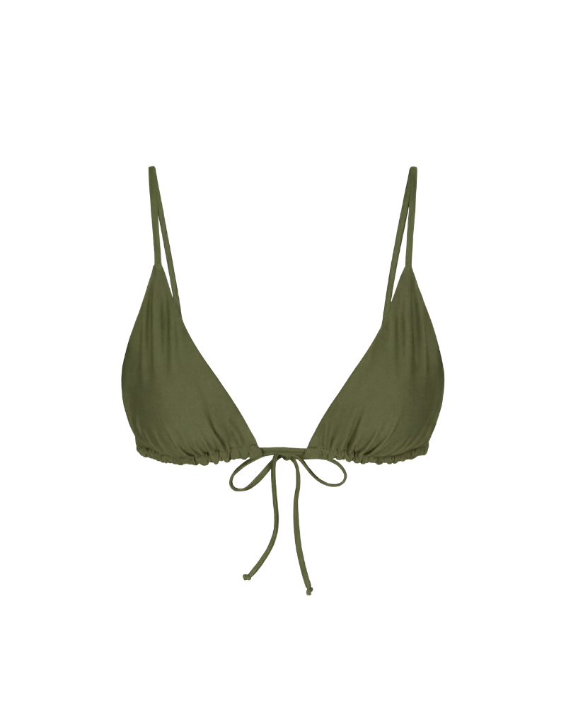 Olive Triangle Bikini Top - Olive Tri Top | Lilja the Label