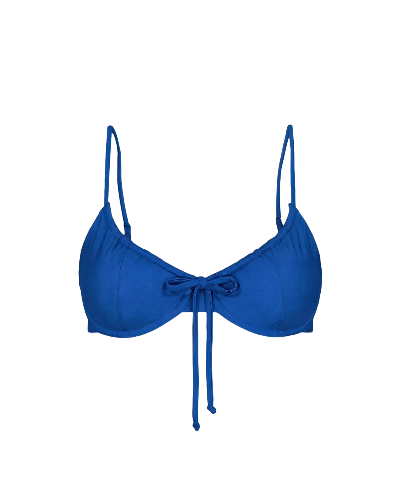 Blue Underwire Bikini Top - Mar Drawstring Top | Lilja the Label Blue Underwire Bikini Top - Mar Drawstring Top | Lilja the Label