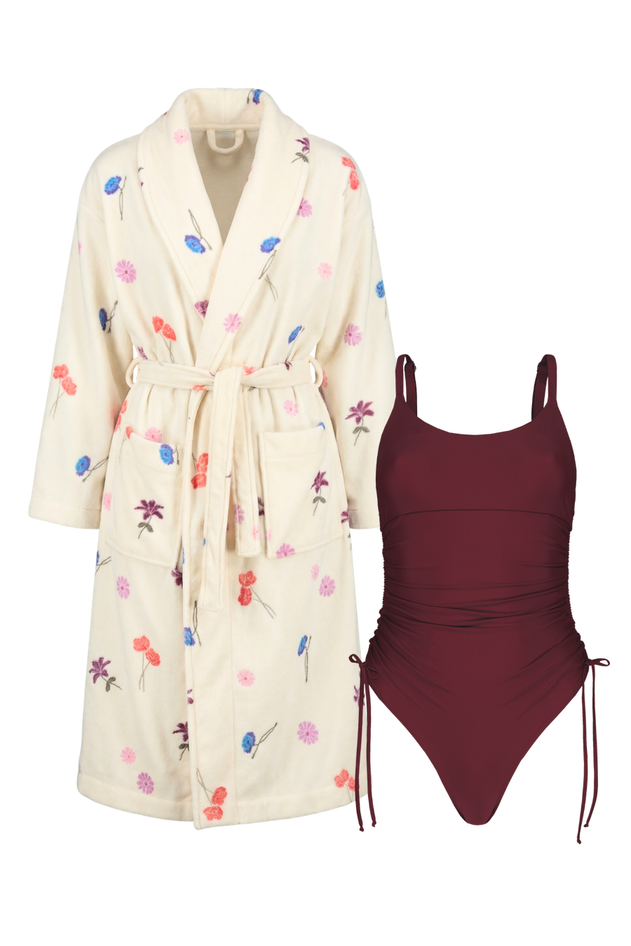 Bordeaux Ruched Onepiece & Flora Kylpytakki
