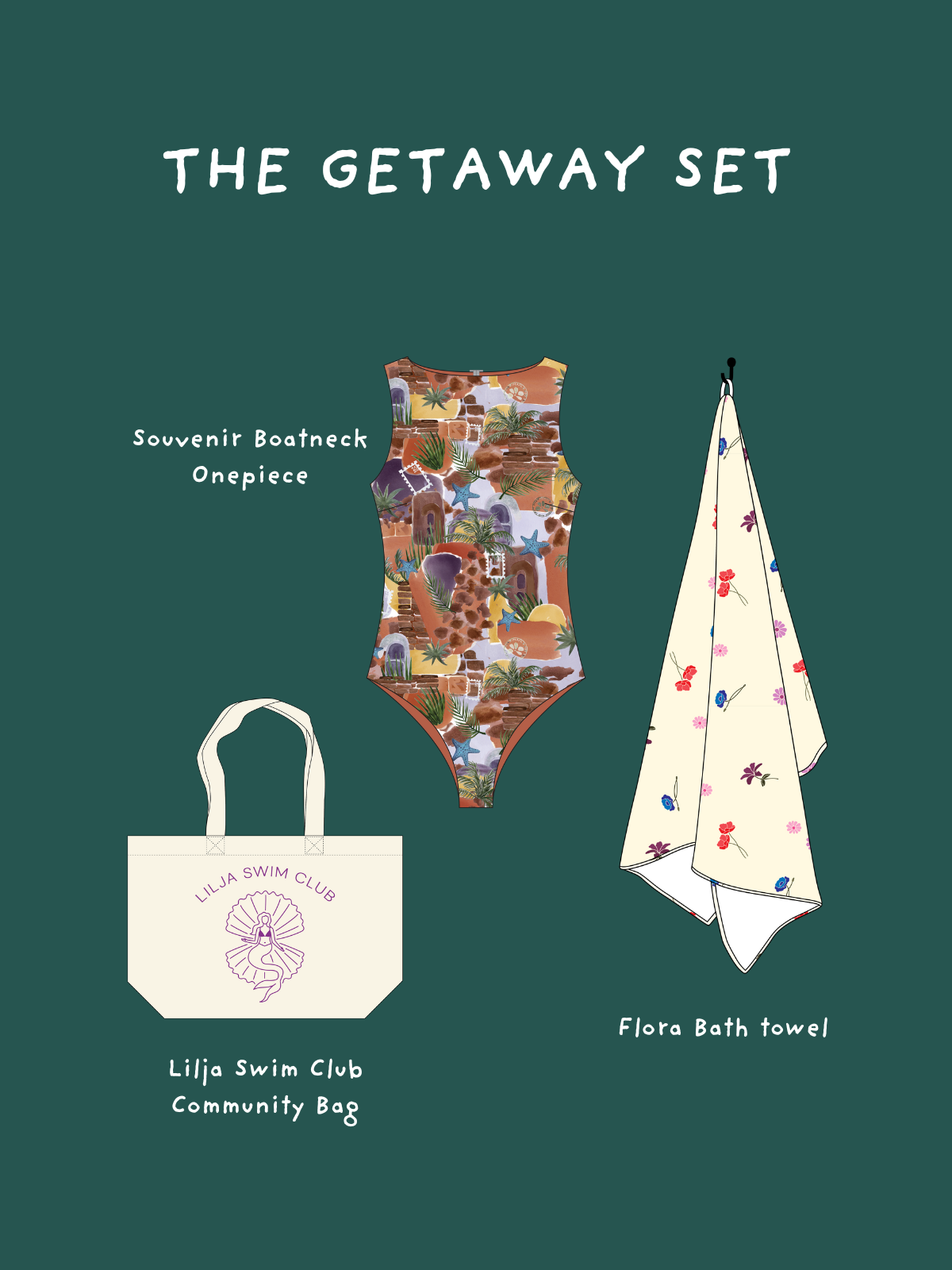 The Getaway Set - Onepiece, Towel & Bag
