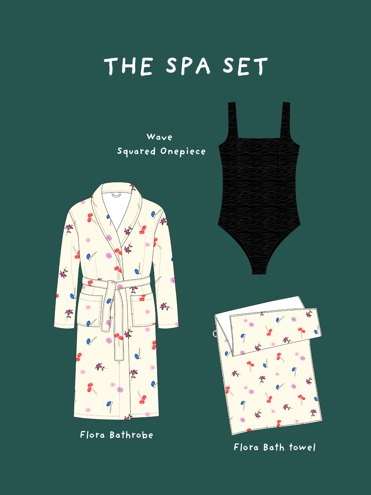 The Spa Set - Onepiece, Robe & Towel