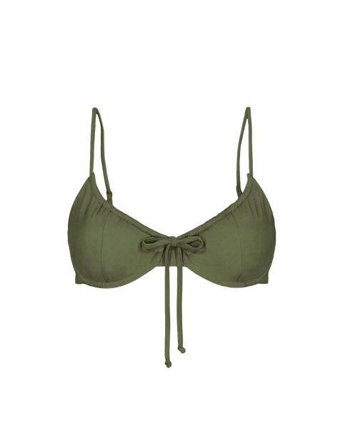 Olive Underwire Bikini Top - Olive Drawstring Top | Lilja the Label