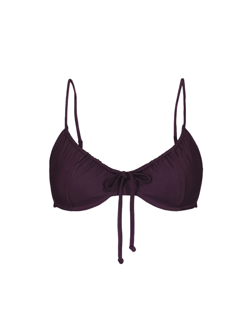 Purple Underwire Bikini Top - Plum Drawstring Top | Lilja the Label