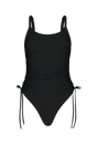 Black SoftFeel Ruched Onepiece