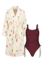 Bordeaux Ruched Onepiece & Flora Kylpytakki