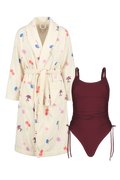 Bordeaux Onepiece & Flora Bathrobe