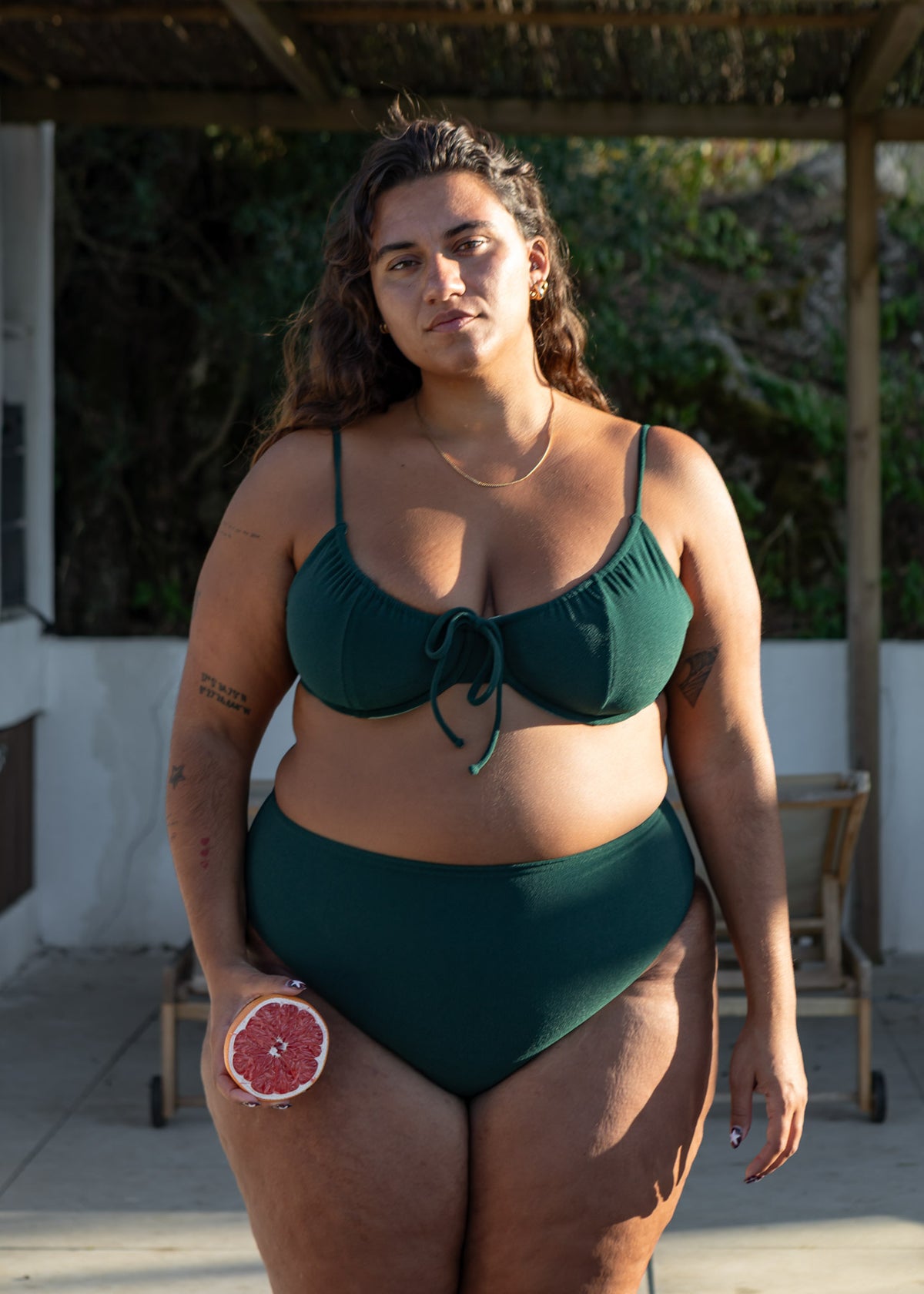 Moss Drawstring Top