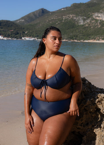Indigo Drawstring Top