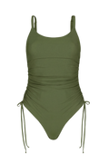 Olive Ruched Onepiece