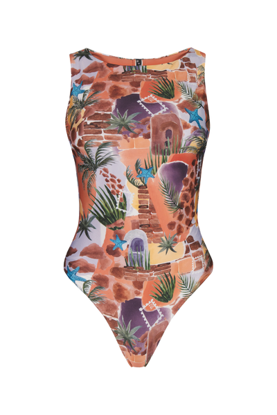 Vintage High-Neck Swimsuit - Souvenir Boatneck | Lilja the Label