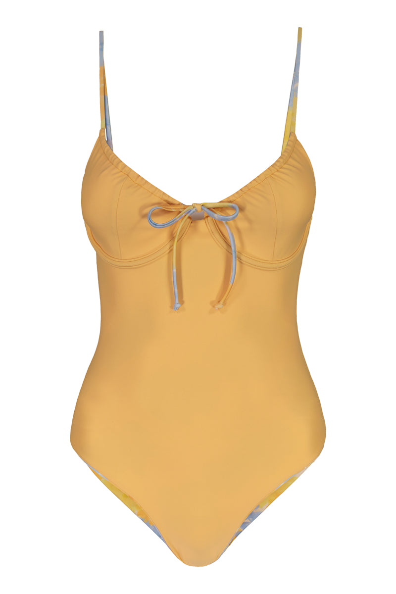 Citrus Drawstring Onepiece  reversible swimsuit – Lilja the Label
