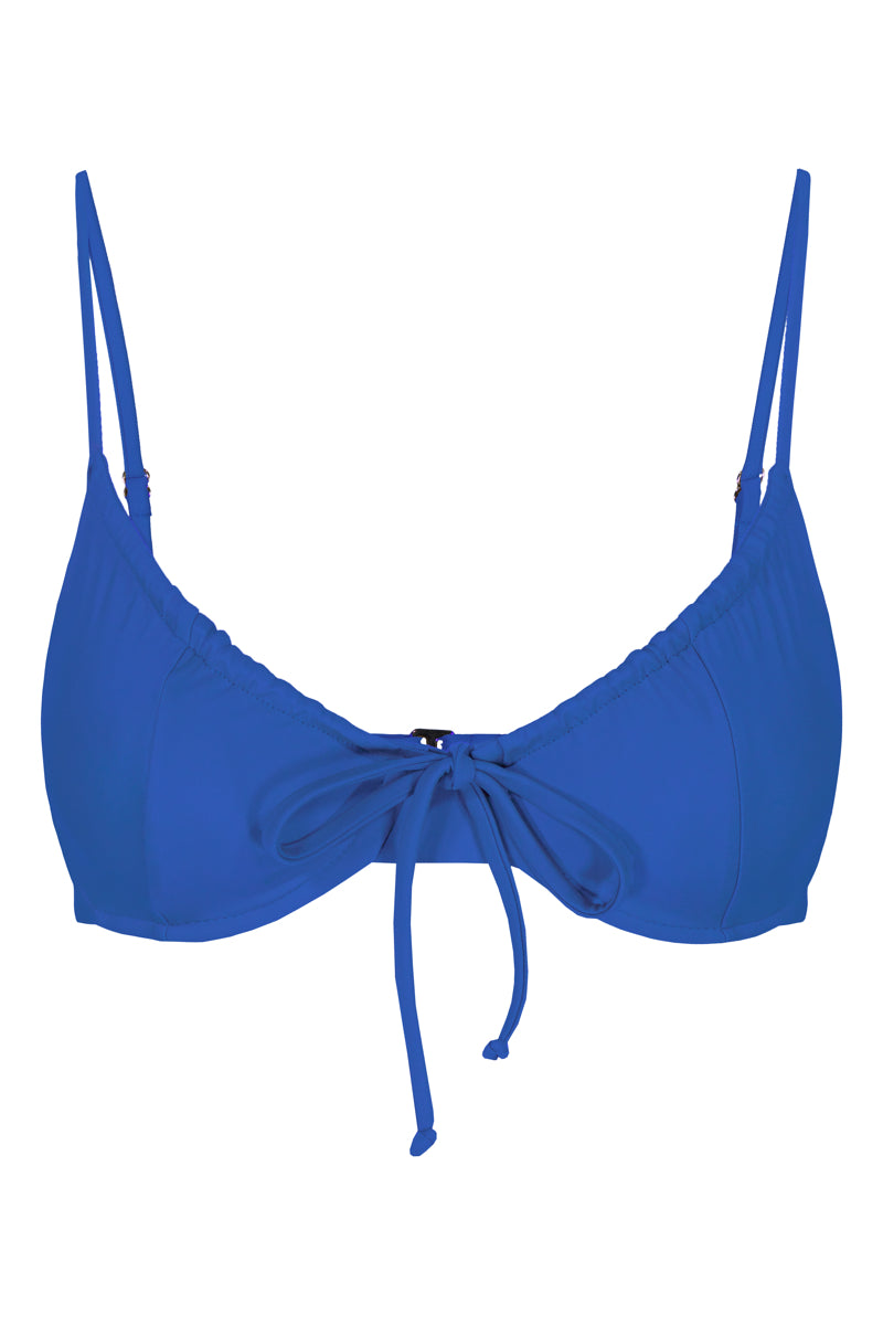 Mar Drawstring Bra | Blue bikini top – Lilja the Label