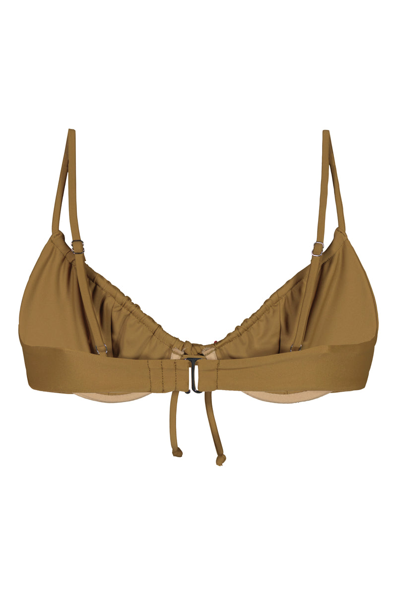 Terra Drawstring Bra  Earthy brown bikini top – Lilja the Label